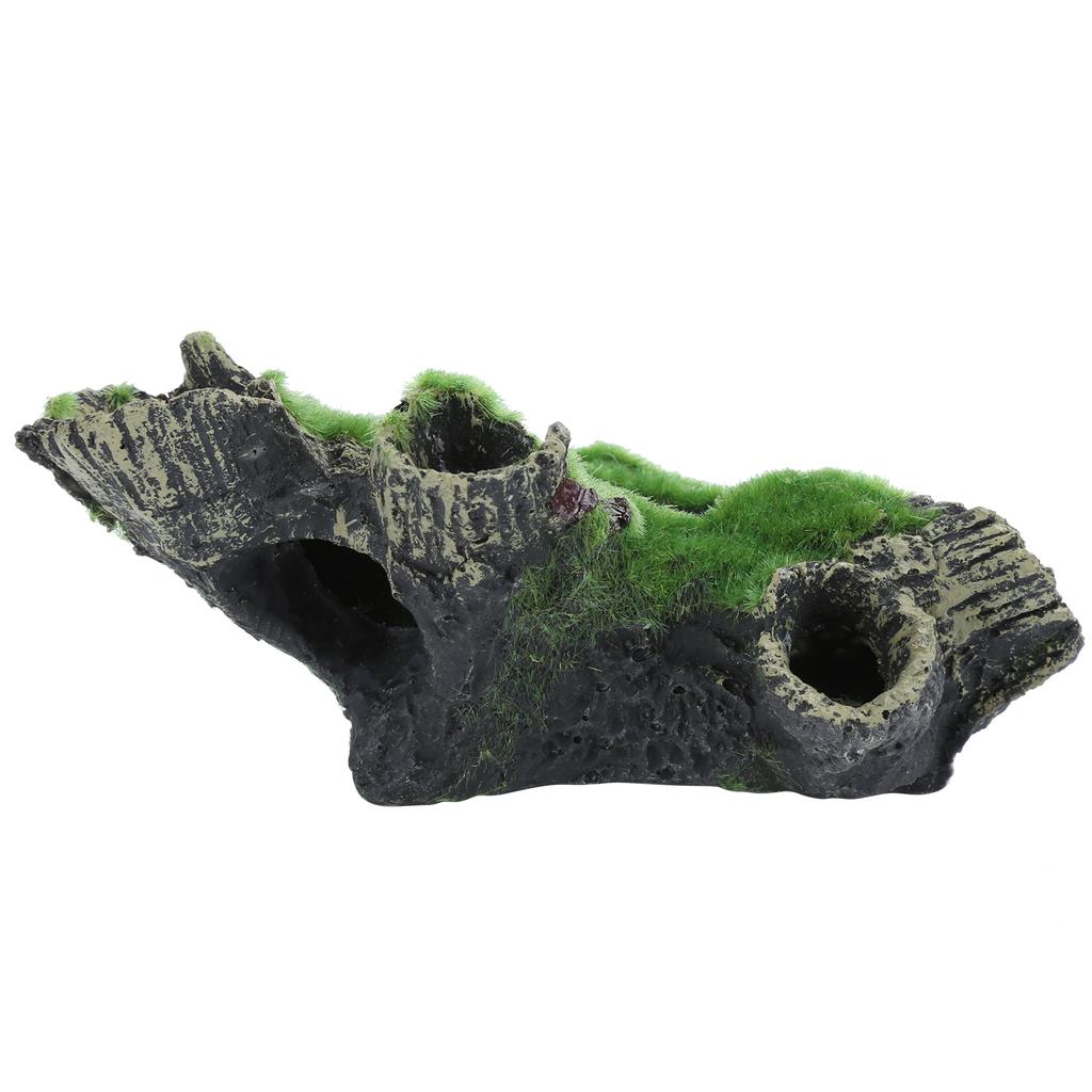 Artificial Resin Dead Wood Hole Hiding Cave Aquarium Fish Tank Ornament Decor Landscaping
