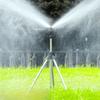 1 Set Stainless Steel 360 Rotary Irrigation Tripod Lawn Garden Sprinkler Telescopic Support Sprinkler Head on Tripod