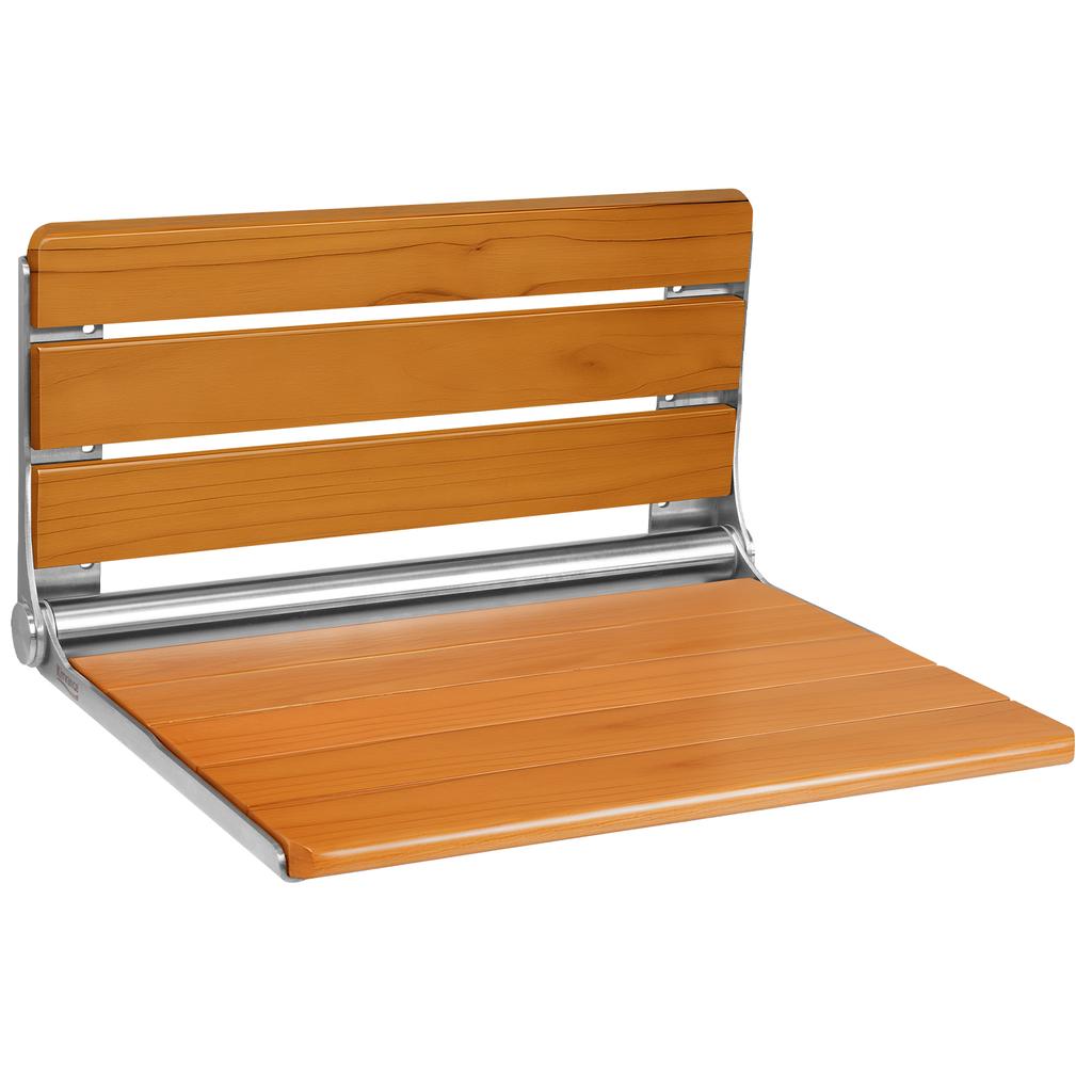 18 Inch Wood Shower Bench Wall Mounted Fold Down Shower Seat Shower Stool for Elderly and Disabled