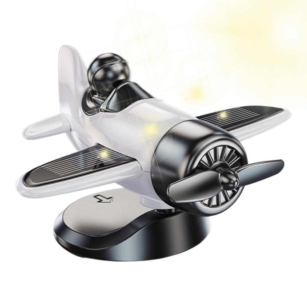 Solar Airplane Car Ornaments Aircraft Model Cars Dashboard Decorations Automotive Internal Supplies For Vehicles Table Men Women