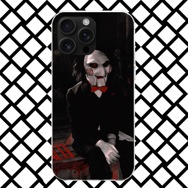 The Jigsaw Killer Horror Phone Case for iPhone 17 Air 16 16E 15 14 Plus 13 Mini 12 11 Pro Max 7 8 + SE 2020 Soft Cover Fundas 17