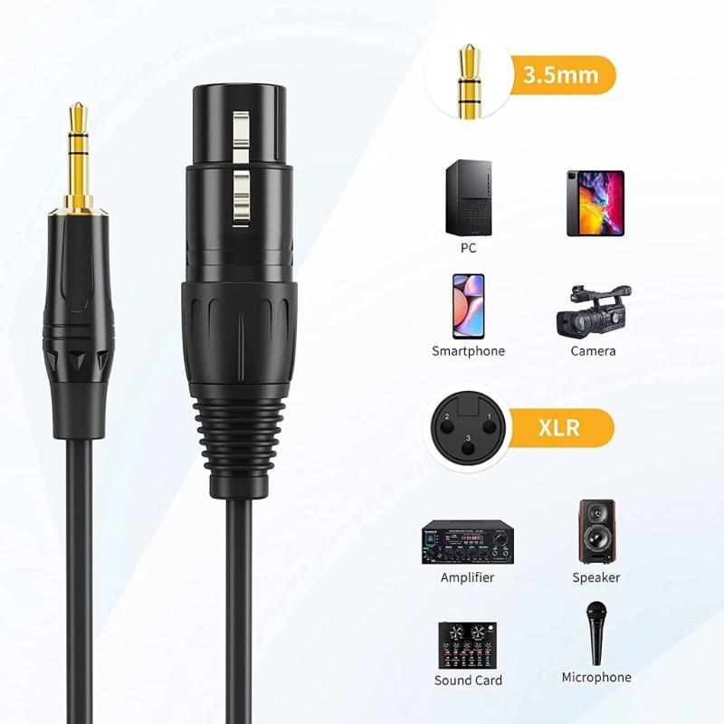 3.5mm TRS Male to 3Pin Auditory Cable For Studio Recording Live Performances Durables PVC Shielded Conductor