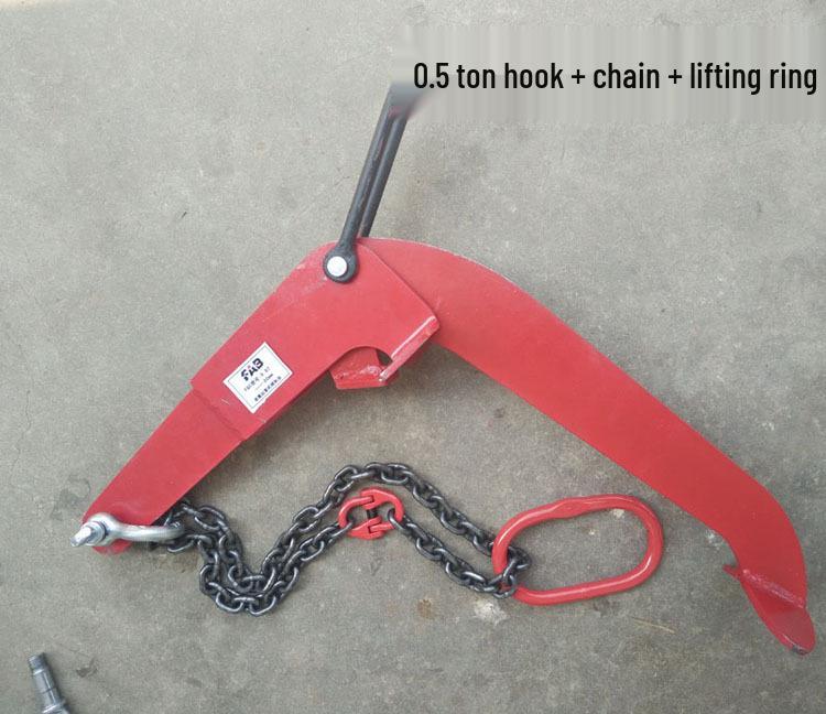 Double-Chain Forklift Eagle Beak Drum Lifting Hook and Spreader Clamp