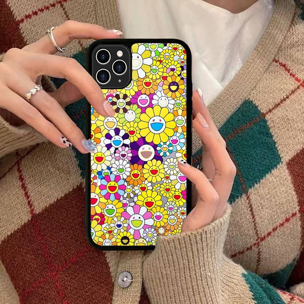 T-Takashi M-Murakami For IPhone 17 16 15 14 13 12 11 Pro Max Plus Shockproof PC+TPU Phone Back Cover