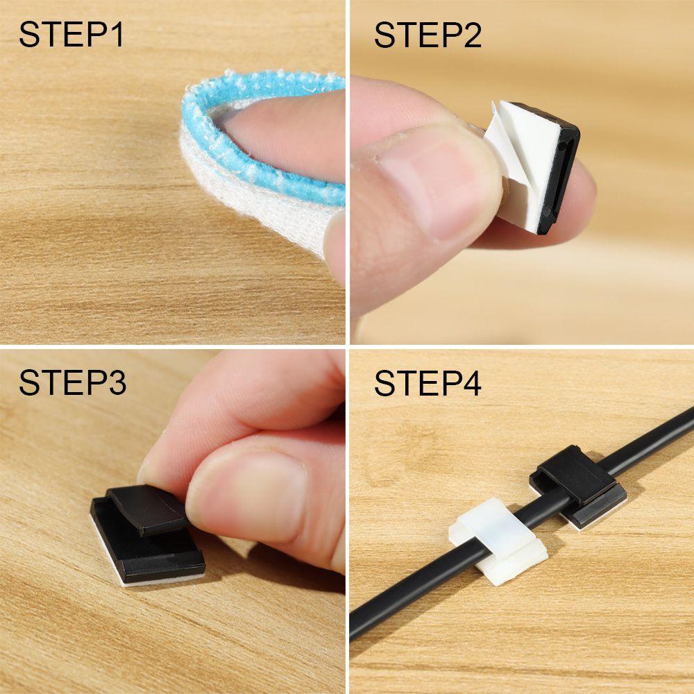 10Pcs Car Wire Clip Cord Management Wire Holder Organizer Self-adhesive Cable Clips Wire Tie Cable Clamp