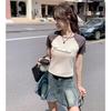 TonLion Women's Summer Short-Length Letter T-shirt
