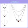 Chic Geometric Wing And Heart Pendant Necklace Unique Fashion Accessory For Women