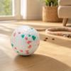 Durable Pet Chew Ball Interactive Training Toy for Dogs Spot Pattern Round Shape Non-Toxic Material Safe for Puppy Teeth Cleaning