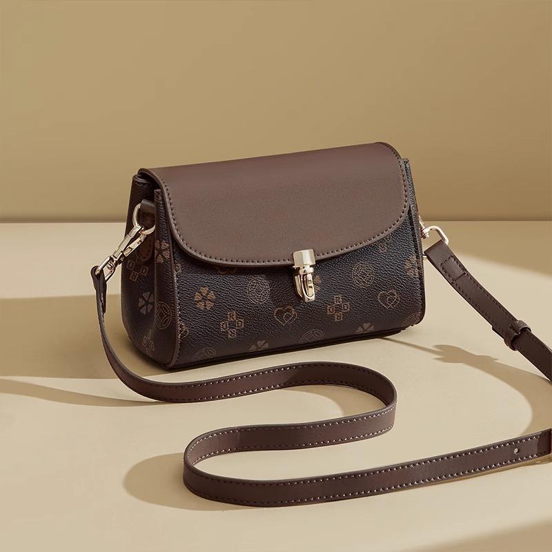 Retro Printed Small Square Bag 2025 New Fashion High-end Shoulder Bag Women's Simple Commuter Messenger Bag