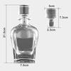 Glass Decanter with Airtight Geometric Stopper - Whiskey Decanter for Wine, Bourbon, Brandy, Liqueur, Juice, Water, and Mouthwash - Italian Lead-Free