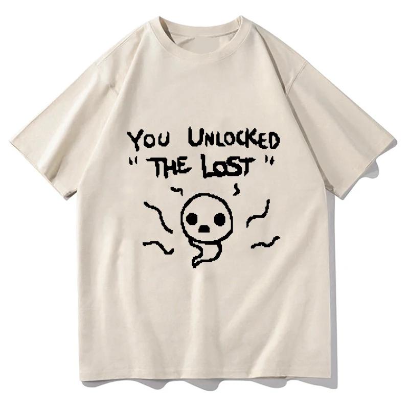 Binding Of Isaac Du hast The Lost freigeschaltet T-Shirt Vintage Grafik T-Shirts Unisex Unisex Mode Klassische O-Ausschnitt Kurzarm T-Shirts