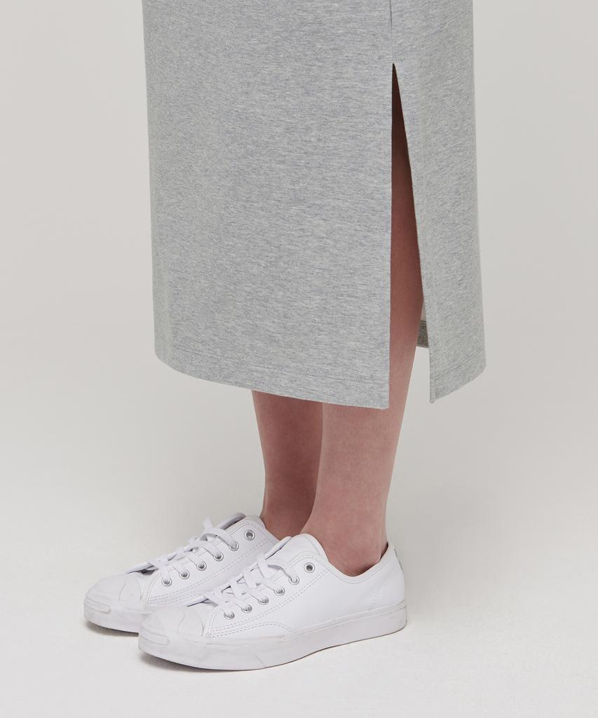 Musinsa Standard Woman Women'S Flat Terry Sweat Long Skirt [Medium Grey]