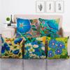 Watercolor Oil Painting Trees Landscape Digital Printing Short Plush Pillow Covers For Car Sofa Office Cushion Cover Home Goods