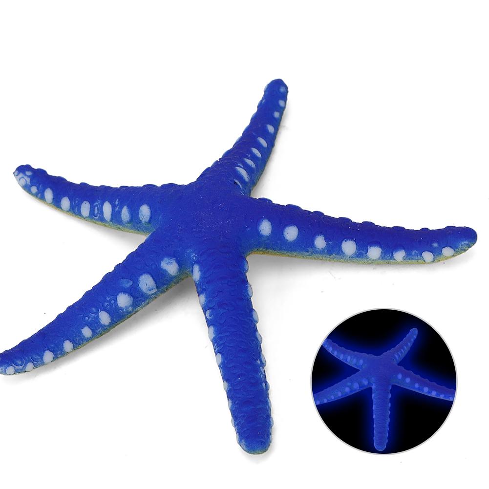 Aquarium Fischbecken Sicherer Kunststoff Leuchtende Simulation Seestern Landschaft Dekorationblau