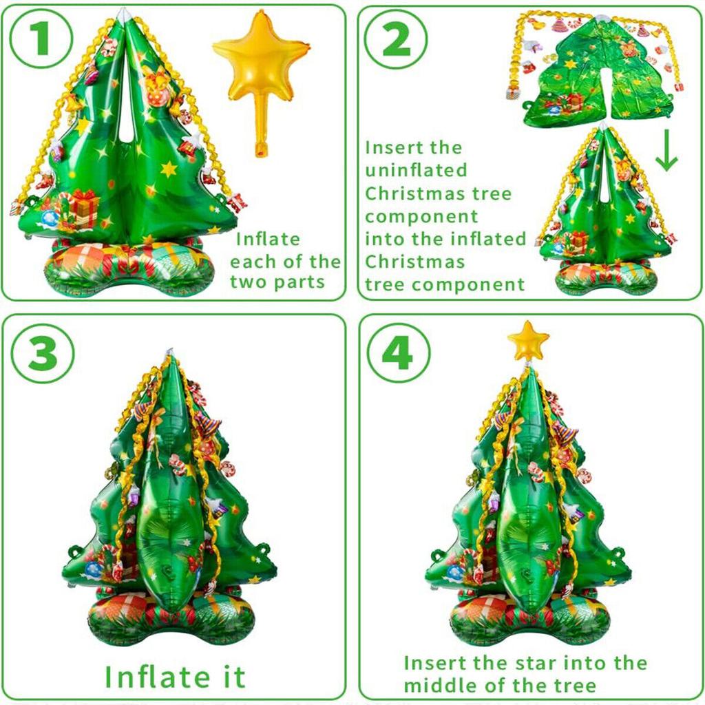 Christmas Decorations 2024 Cartoon Santa Claus Aluminum Foil Balloons Large Xmas Tree Snowman Outdoor Decor Mall Party Balloons