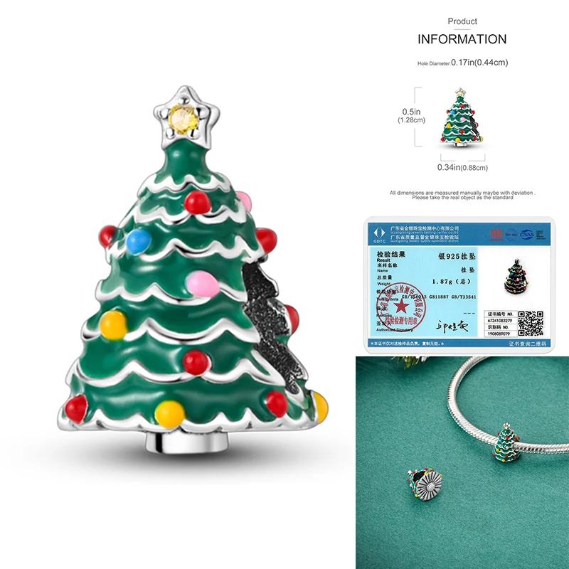 Frohe Weihnachten Baum Charms Perlen Kupfer Weihnachtsmann Anhänger Passen Original Armreif DIY Schmuck Geschenk