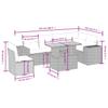 7-teiliges Gartensofa-Set mit Kissen Beige Poly-Rattan