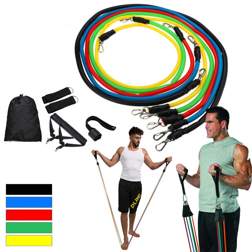 Buy 11 Pcs Natural Rubber Loop Tube Set Fitness Tubes Resistance Bands