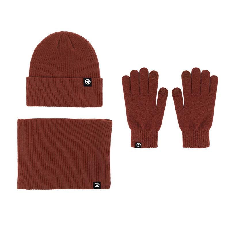 Winter Knitted Gloves for Warmth and Cold Outdoor Touch Screen Solid Color Plus Velvet Windproof Student Writing Wool Gloves for Riding Bike