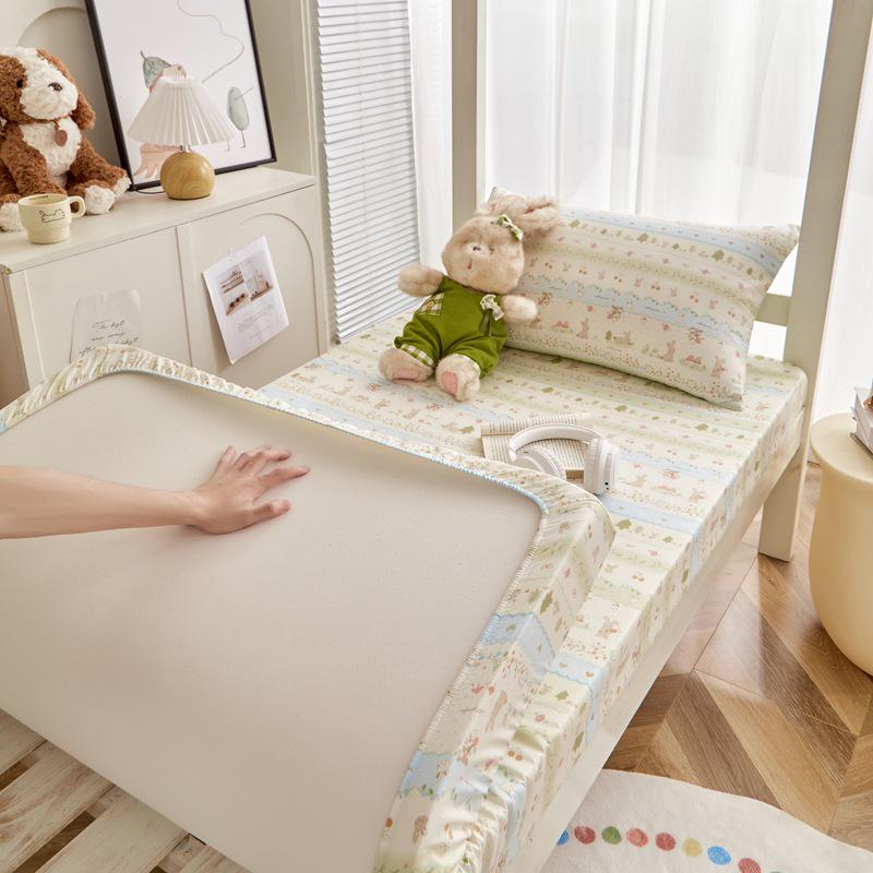 All-Cotton Fitted Sheet: Dustproof, High-Quality Single Mattress Protector for All Seasons