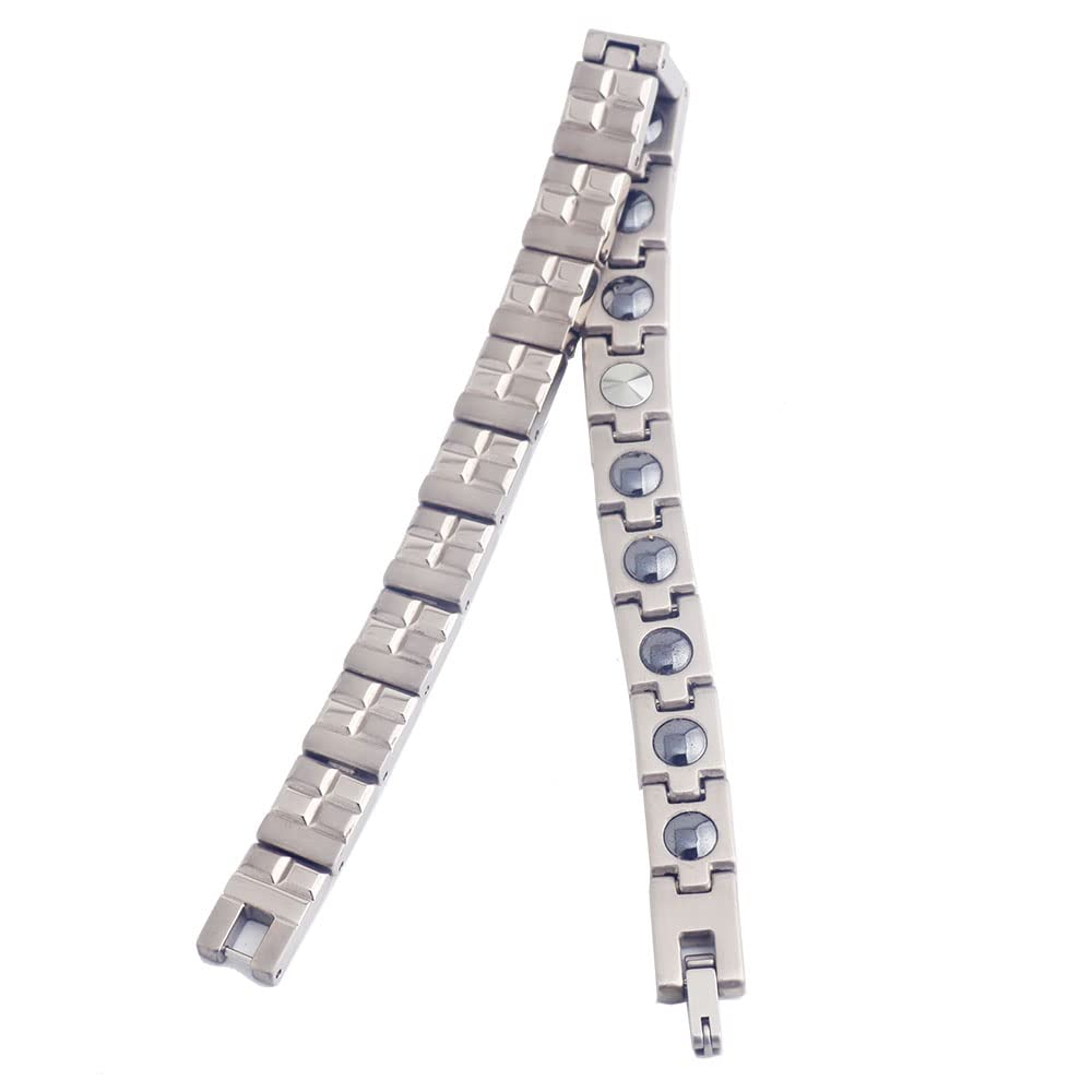 HAQI Pure Titanium Germanium Bracelet and Necklace Hematite Magnetic Static Elimination Bracelet Necklace Women's