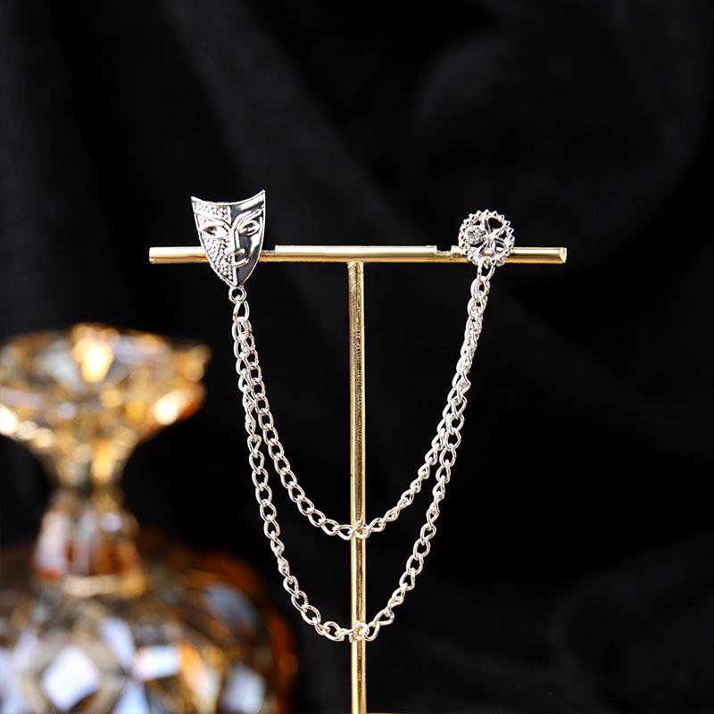 Baroque Rhinestone Pearl Corsage Necklace Brooch - Retro British Court Suit Accessory