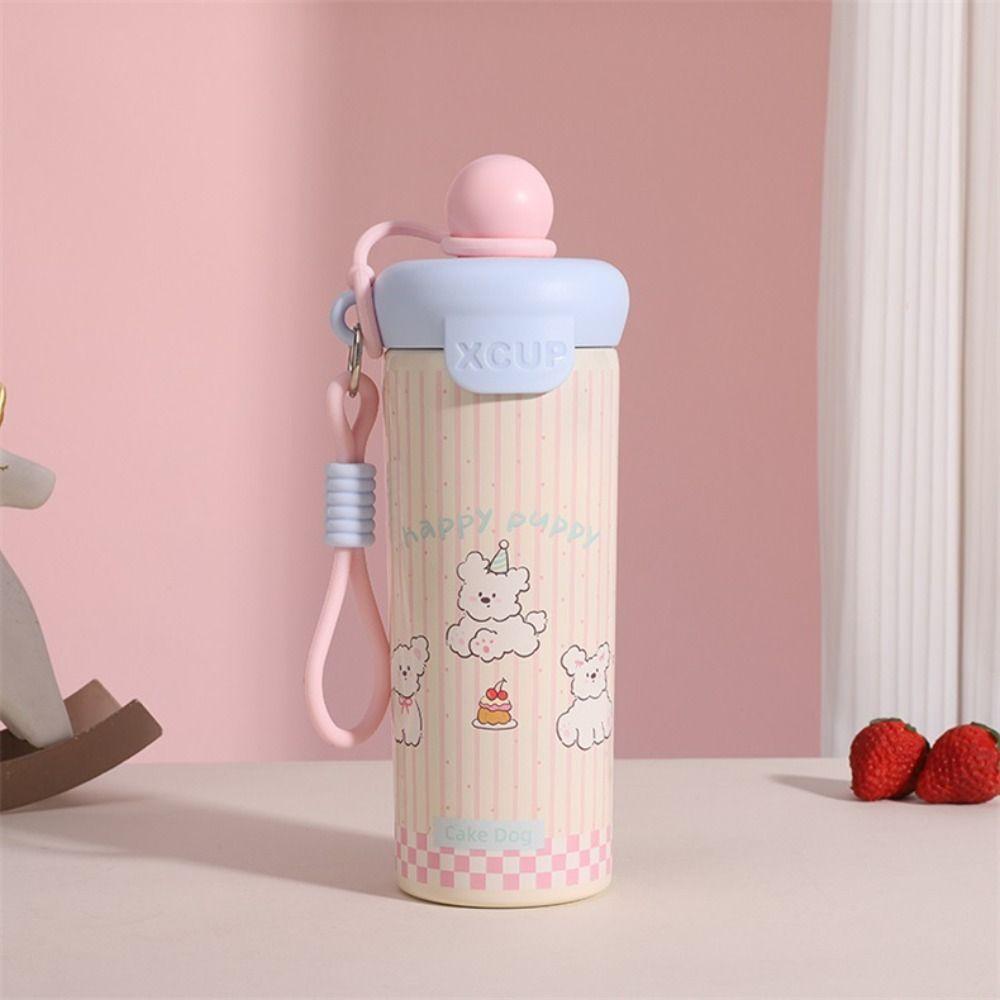 Large Capacity 316 Stainless Steel Cup With Strap Vacuum Flask Leakproof Water Bottle  Office Use