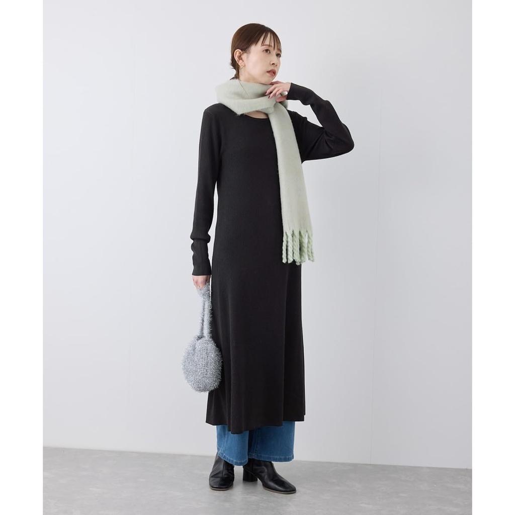 ROPE PICNIC Lamellibe Knit Black Size 38 Dress, (01),