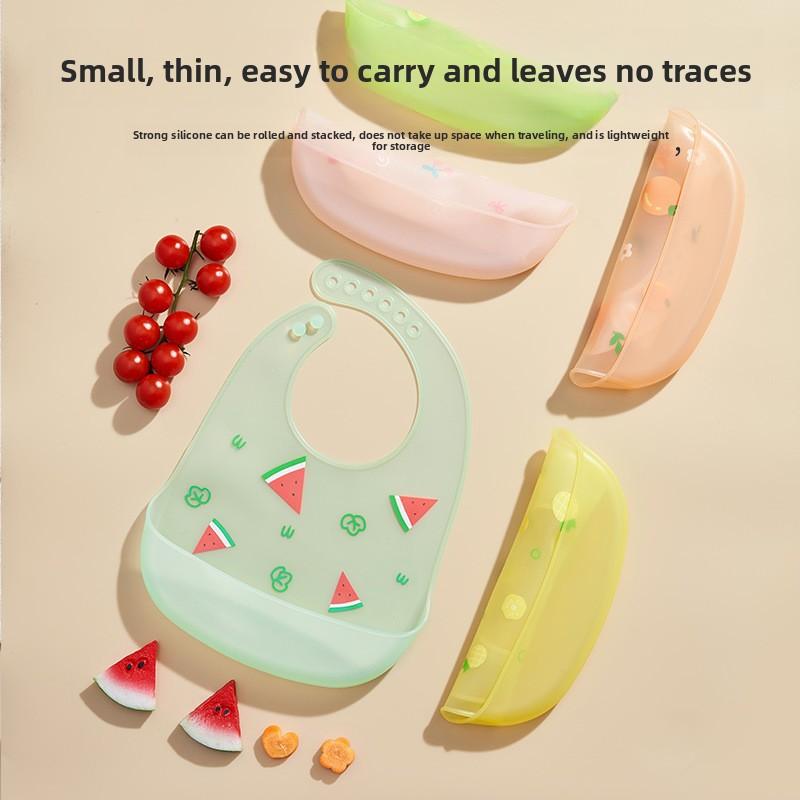 Baby Silicone Bib Waterproof Food Grade Catcher for Infants Toddlers Feeding Easy Clean Soft Adjustable