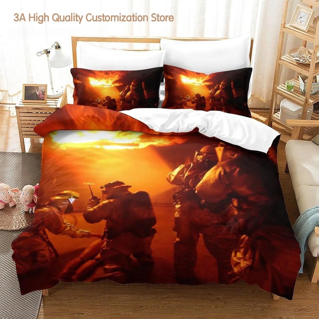 New Firefighter Rescue Bedding Set Single Twin Full Queen King Size Bed Set Aldult Boys Bedroom Duvetcover Set 3D Bed Sheet Set