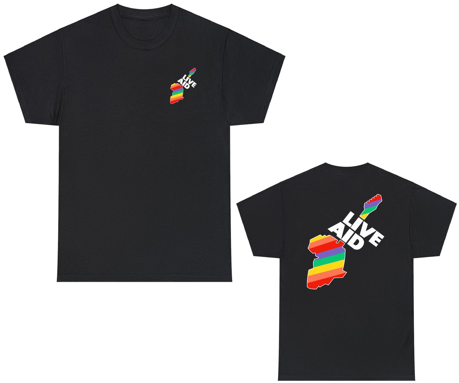 Live Aid 1985 Band Aid Music Festival Black Navy T-Shirt Size S to 5XL S