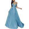 Evening Dress   New Sleeveless Off-the-shoulder Sexy Halter Suspender Deep V Banquet Reception Evening Dress Women