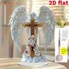 Perfect Christmas New Year Gift for Friends Angel Wings Cross 2D Acrylic Charming Angel Ornament Home Living Room Tabletop