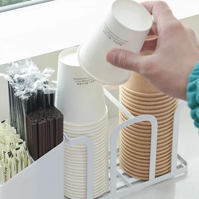 Coffee Station Organizer Space Saving Disposable Coffee Cup Holder Organizer Coffee Condiment Storage Rack for Office Home