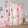 2pcs,2D Plane Printing Window Curtain Christmas Ornaments Watercolor (2) Durable 100% Polyester Fabric (without Rod) Decorations