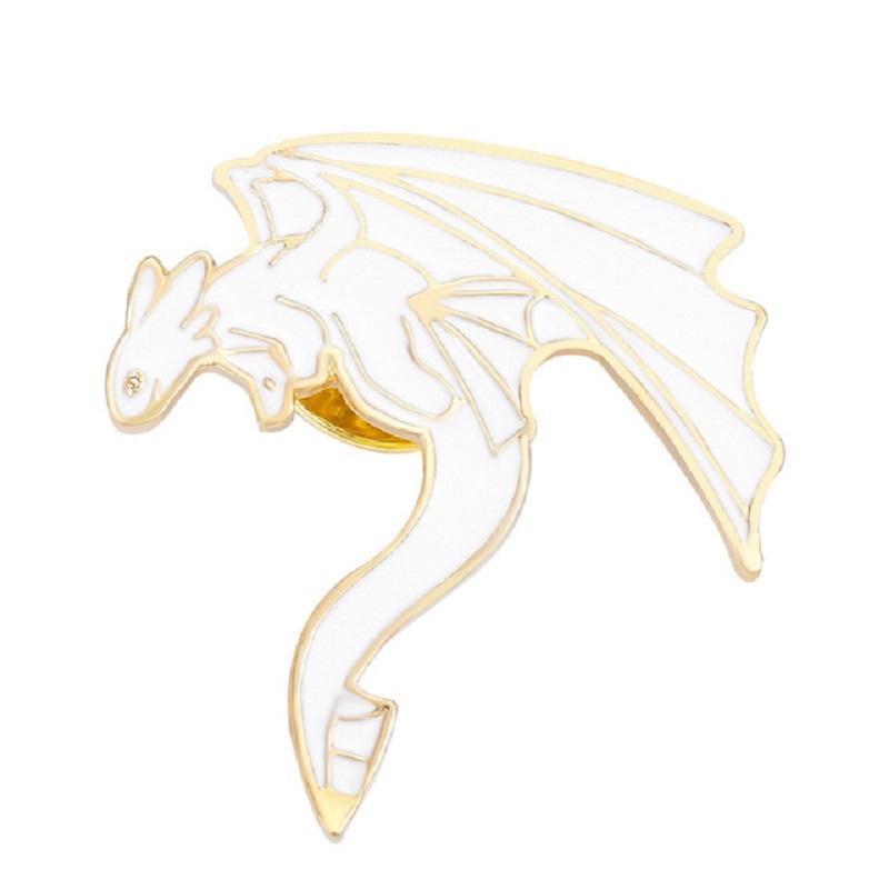 Monster Dragon Enamel Pins Custom Black White Western Dragon Brooches Lapel Badges Funny Puns Jewelry Gift for Kids Friends белый