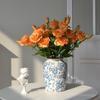 Fiori artificiali 3 teste Platycodon bouquet fiore realistico matrimonio decorazione casa tavolo da pranzo fiore finto oggetti di scena per fotografia