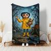 1pc Blanket - Coraline Print Design, Lightweight Blanket for Sofa, Bed- Soft &Warm, Gift for All Seasons