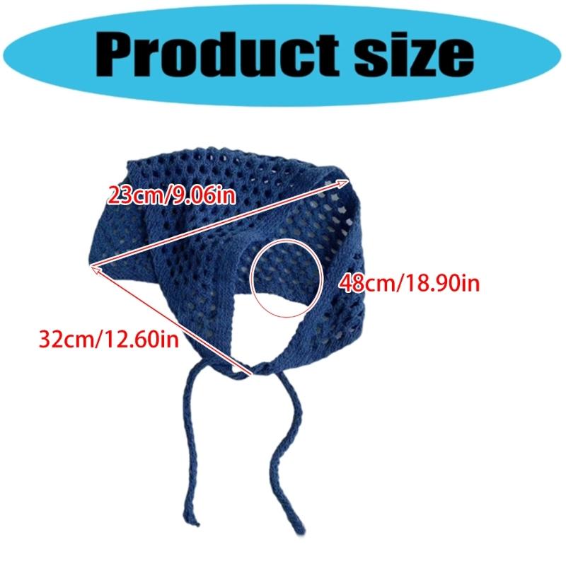 Hollowout Design Head Scarf Multiuse Head Wrap Bandana Crochet Hip Scarf For Women Girl Daily Use and Travel Dressingup