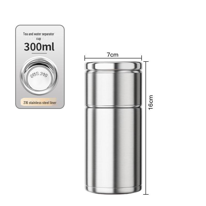 Compact 316 Stainless Steel Tea Infuser Thermos Cup - Portable Water Separation Design for Men and Women, Perfect Gift