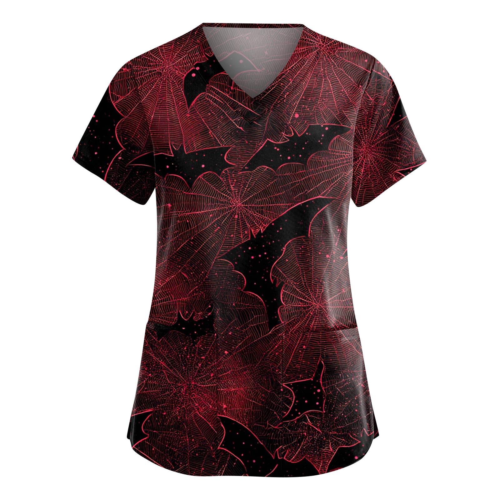 

Женские модные комбинезоны с V-образным вырезом и короткими рукавами, с карманами, топы с принтом на Хэллоуин, одежда XXXXL