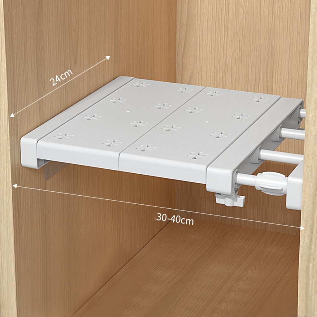 Adjustable Extendable Shelf No Punching Wall Mounted Rack Expandable Wardrobe Shelves Organizer for Bathroom Kitchen Living Room