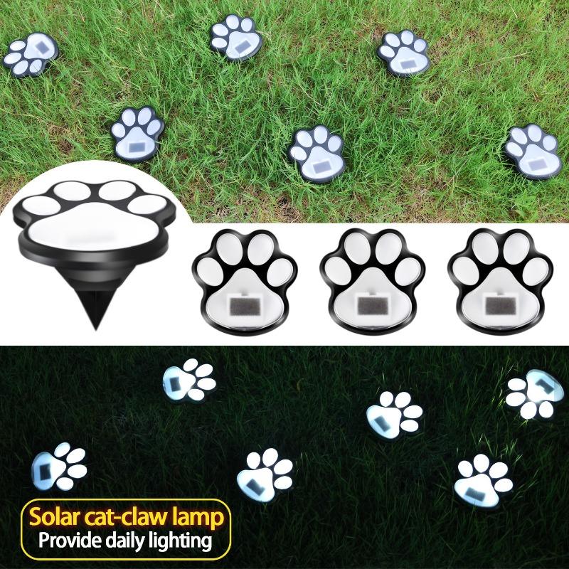 Solar Cat Paw Lamp - Outdoor Creative Animal Paw Decoration Lamp - Garden and Courtyard Waterproof Lawn Lamp