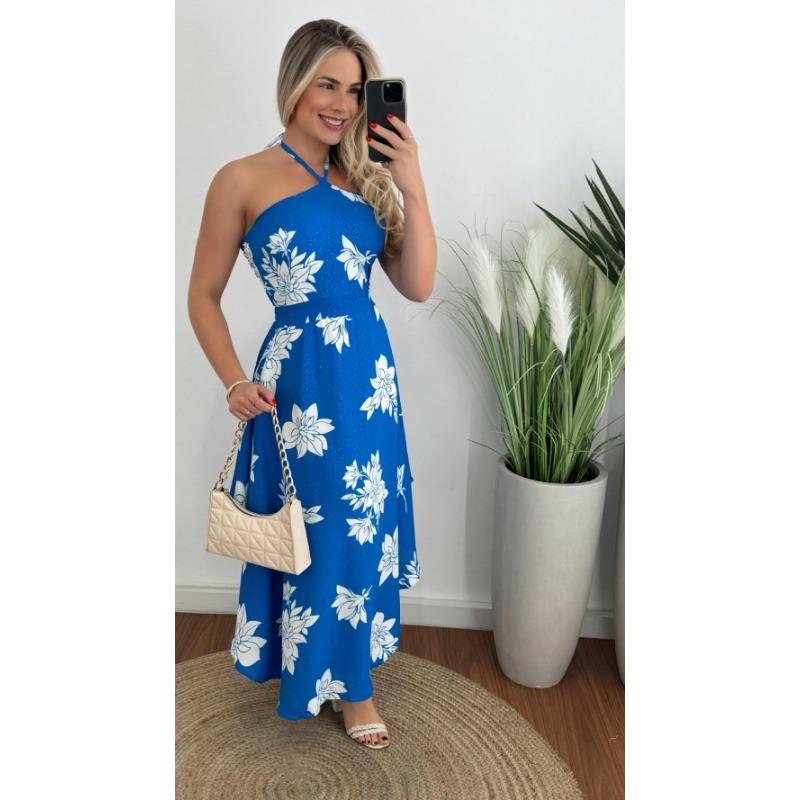 VEZFAA Modă Femei Vară Primăvară Fără Mâneci Gât Agățat Talie Înaltă Rochii Casual