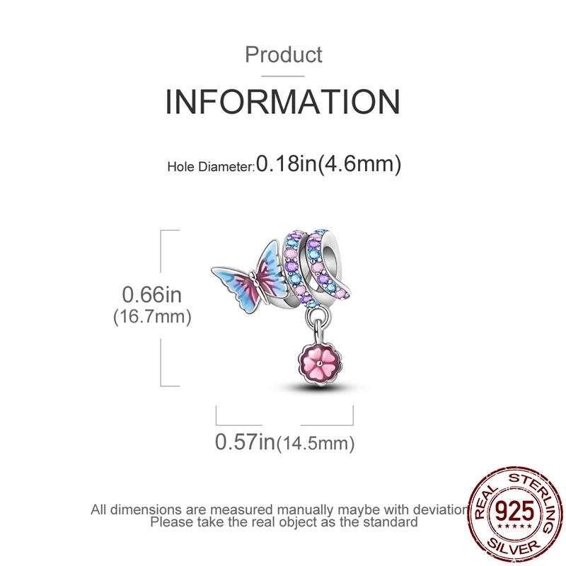 Copper Butterfly Flying Beads Charms Fit Original 3Mm Pan Bracelet&Bangle For Women Birthday Fine Jewelry Gift