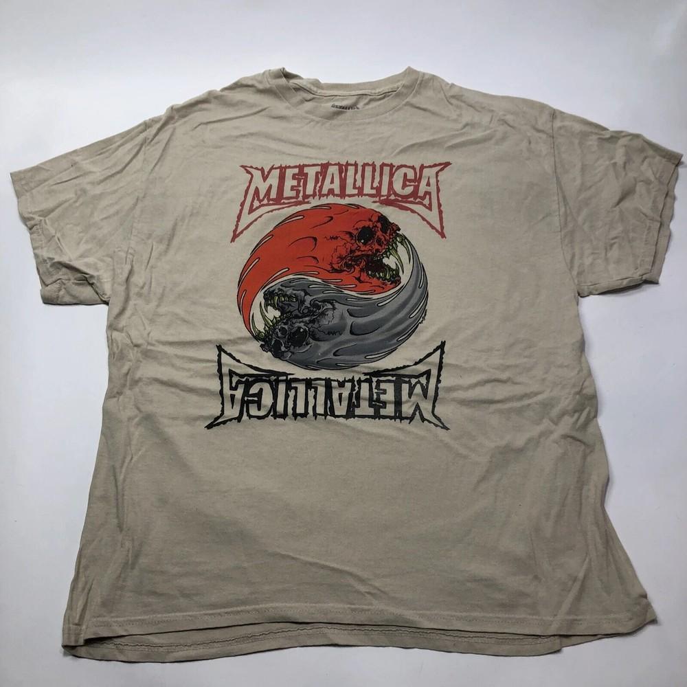 Metallica Инь Ян Черепа Логотип Pushead Мерч группы Размеры S-4XL Унисекс Футболка S