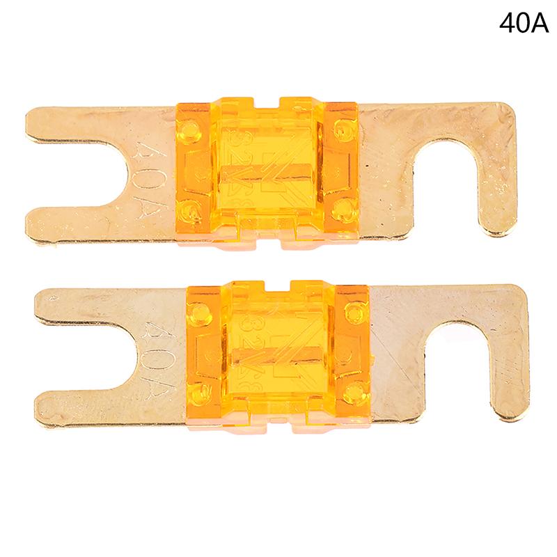 2 ks Pozlacené šroubovací pojistky Mini pojistka pro autoaudio 20A 30A 40A 50A 60A 70A 80A 100A 120A 125A 150A 175A 200A 32V Automobilová pojistka