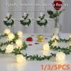 Romantic LED Rose Flower Garland String Light Simulated Wreath Decor For Valentine's Day Wedding Party DIY Ambient Lighting Gift