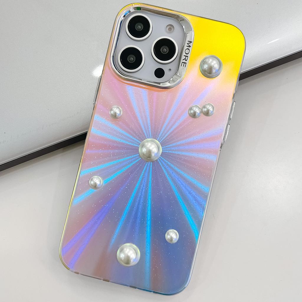Electroplated Laser for IPhone16E Mobile Phone Case for Apple 15PROMAX Trendy Pearl 14 Protective Case
