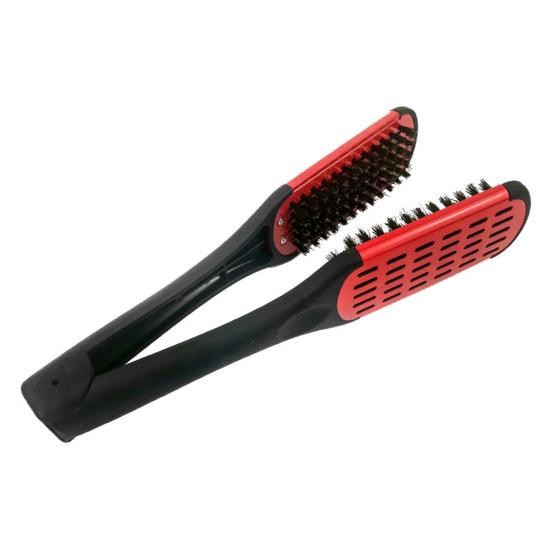 Straight Hair Comb Premium Bristles Anti-static Double Sided Ergonomic Handle Heat-Resistant Hairdressing Tool Hairdressing Straightener Comb Clamp